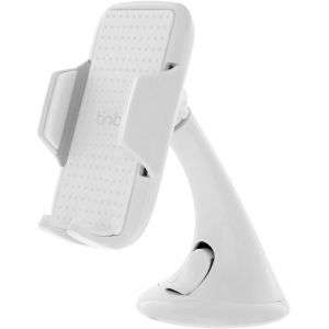 T`Nb - Support De T&eacute;l&eacute;phone Voiture Ventouse, Rotation 360&deg;, M&acirc;choire Compatible Avec Tous Les Smartphones Jusqu`&Agrave; 6 Pouces, Samsung/Huawei/Xiaomi/Apple - Blanc - Neuf
