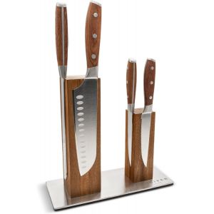 Mevronisshop-Bloc &Agrave; Couteaux Magn&eacute;tique Sans Couteaux, Pour 8 Couteaux De Cuisine, Porte-Couteaux Magn&eacute;tique En Bois D'acacia, Bloc &Agrave; Couteaux Magn&eacute;tique, Barre Magn&eacute;tique Puissante Sur Tous Les - Neuf