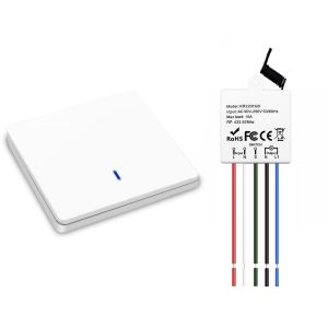 CHECARZHN--NO1-Interrupteur D'Éclairage Sans Fil, Émetteur Radio Mural 433Mhz Et Contrôleur Récepteur Rf À Relais 10A, Installation Facile Pour Lampes Jusqu'À 1500W, 220V Kit De Bricolage Interrupteu - Neuf