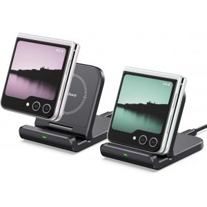 Chargeur Induction Pour Samsung Z Flip 7 (Lot De 2), Chargeur Pliable Pour Galaxy Z Flip 7 Fe/6/5/4/3, Charge Sans Fil Pour La Série Galaxy Z Flip/Moto Razr, 501s (Sans Adaptateur) - Neuf