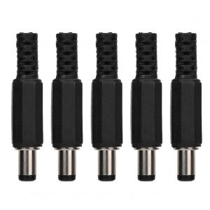 adaptateur de connecteur coaxial jack d'alimentation CC male 2,1 mm x 5,5 mm, 5 pieces - Neuf