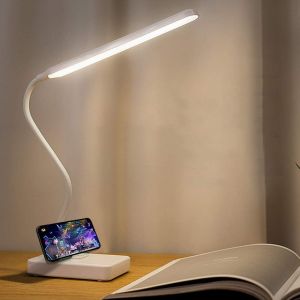 Lampe De Bureau Led Sans Fil Rechargeable Usb Batterie 2000mah, Tactile Dimmable Intensité 3 Couleurs Modes, Portable Lampe Lecture Livre Pile De Table Enfant Chambre Chevet - Neuf
