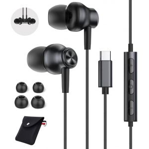 Écouteur Usb C,Ecouteurs Magnétique Filaire Hifi Stéréo Compatible Avec Iphone 16/15 Pro Max Plus,Ipad Pro Air,Samsung Galaxy[J205] - Neuf