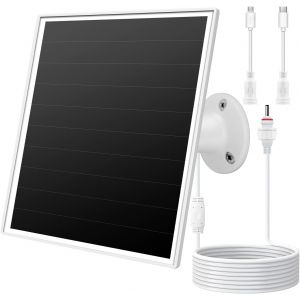Chargeur de panneau solaire 6 W pour cam&eacute;ras de s&eacute;curit&eacute; ext&eacute;rieures,DC 5 V,IP65 &eacute;tanche. Micro USB/USB-C/DC (35 x 135) compatible avec les cam&eacute;ras Eufy/Wyze/Ring,c&acirc;ble de 3 m,syst&egrave;me de.[K64] - Neuf