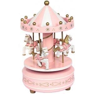 Carrousel Classique Chevaux Bo&icirc;te &Agrave; Musique Rotative Bo&icirc;te &Agrave; Musique D&eacute;coration De La Maison Cadeau D'anniversaire De Vacances D'enfant - Neuf