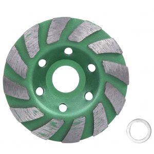 Disque de meulage diamante en forme de bol, 100 x 20 x 4 mm, pour beton, granit, pierre (vert) - Neuf