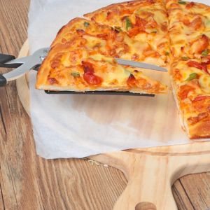 Ciseaux À Pizza De 27 Cm, Coupe-Pizza Avec Pelle, Lame Tranchante En Acier Inoxydable De Qualité Alimentaire Et Poignée Souple, Ciseaux De Cuisine Multifonctionnels, Noir/Rouge - Neuf