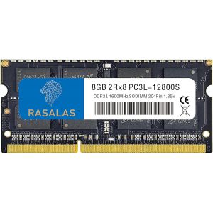 Lot de 1 Barrettes de mémoire RAM DDR3 1600 MHz PC3L-12800 8 Go DDR3 sans ECC 1,35 V CL11 2Rx8 Double Rang SODIMM pour Ordinateur Portable - Neuf