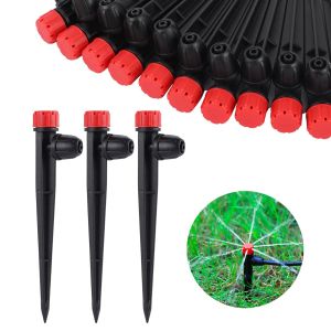 Lot De 50 Spots D'irrigation Goutte-À-Goutte Réglables À 360 Degrés Sur 5"" Avec Piquet Pour Tuyaux D'irrigation Goutte À Goutte De 1/4"" Pour Système D'irrigation De Jardin (50 Gouttes Rouges) - Neuf