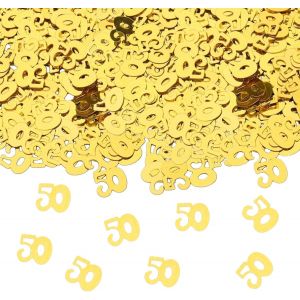 Confettis Décoratifs Dorés pour 50e Anniversaire - Décoration à Disperser pour Homme et Femme - 500 Pièces - Neuf