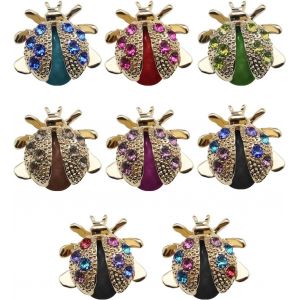 Kjdal-8pcs Coccinelle Broches Animal Broche Vintage Strass Broches Pour Vêtements Sacs Pull Chemise Veste Sac À Dos Diy Artisanat Accessoire Multicolore - Neuf