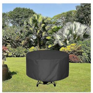 Housse De Protection Pour Mobilier De Jardin En Tissu Oxford 210d, Imperm&eacute;able, Avec Corde Et Boucle De Fermeture - Ronde - 130 X 71 Cm - Neuf