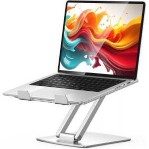 Support Ordinateur Portable Ajustable,Support pour Livre/PC Portable Bureau Pliable,Laptop Stand Ventilé en Aluminium Ergonomique,Compatible avec MacBook Air/Pro et Autres 10 à 16 Pouces - Neuf