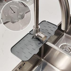 Lot De 2 Tapis Récupérateurs D'eau En Silicone Pour Évier De Cuisine, Protection Anti-Gouttes Et Anti-Éclaboussures Pour Comptoir De Cuisine Et De Salle De Bain - Neuf
