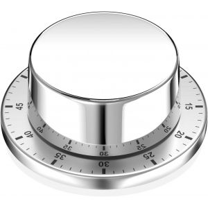Minuteur De Cuisine Mécanique, Magnétique Et Absorbant, Réutilisable Et Étanche, En Acier Inoxydable, Compte À Rebours De 60 Minutes, Adapté Aux ?ufs Durs Et À La Cuisson. - Neuf