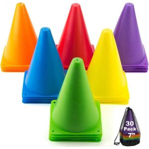 30 Pièces Cônes De Signalisation,Cônes De Circulation En Plastique,Cônes Entraînement,Pour Le Sport,L'extérieur,Le Slalom,Le Football,Coloré - Neuf