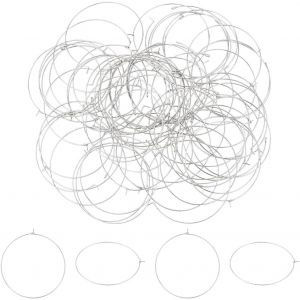 Kal-100pcs Boucles D'oreilles Cr&eacute;oles Acier Inoxydable 50mm Breloques En Verre &Agrave; Vin Anneaux De Boucles D'oreilles Anneaux De Perles Cerceaux Ouverts Pour Fabrication De Boucles D'oreilles - Neuf