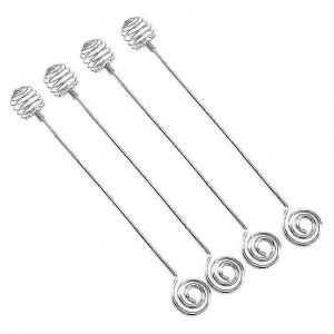 4 Pcs Agitateurs À Café Métal Miel Dipper Boisson Au Café Touillettes Bâtonnets À Mélanger Pour Cuillère À Café - Neuf