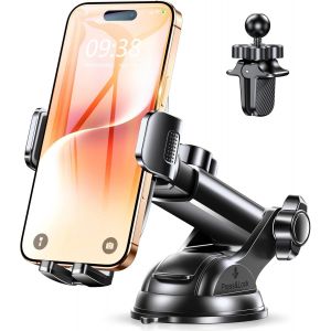 [Ultrastable Clip 2025 Support Telephone Voiture Ventouse Puissante - Porte T&eacute;l&eacute;phone Voiture R&eacute;glable Tableau de Bord, Op&eacute;ration &agrave; Une Main, Accroche Voiture Grille A&eacute;ration, 4-7"" Smartphone - Neuf