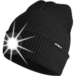 Jgd-Unisexe Led Bonnet Lampe Frontale,Usb Rechargeable 4 Led Chapeau De Course Ultra Lumineux Lumi&egrave;re Hiver Chaud Tricot Bonnet Cadeaux Pour Hommes Et Femmes - Neuf