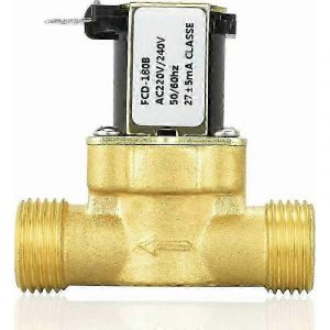 Électrovanne électrique en laiton 220 V, normalement fermée, 1/2"" CA, vanne de régulation d'eau magnétique 220 V - Neuf