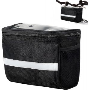 Kal-1 Sacoche De Guidon De Vélo - Support Confortable Des Objets - Étanche - Pour Homme Et Femme - Pour Vélo De Route, Vtt, Sacoche De Moto - Noir - Neuf