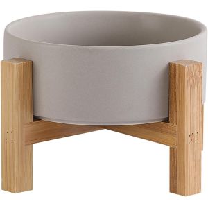 Kalanka-Gamelles Surélevées En Céramique Grise Pour Chat Avec Support, Gamelles Surélevées Pour Nourriture Ou Eau Pour Chat Avec Coussinet En Caoutchouc Antidérapant, Anti-Stress Pour Chats Et Petits - Neuf