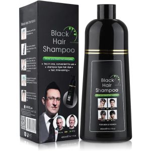 400ml Shampooing Naturel Cheveux Noirs, 100% Gray Coverage 3-In-1 Shampooing Blanc À Noir Pour Hommes Et Femmes Soft Plant Formula Black Hair Dye For Men Femmes[Z1413] - Neuf