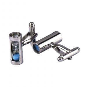 Boutons De Manchette Pour Homme, En Acier Inoxydable Argent&iquest;&iquest;, Forme Sablier, Avec Coffret Cadeau Et Design &iquest;&iquest;L&iquest;&iquest;Gant. - Neuf