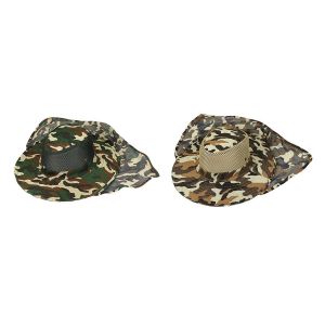 Lot De 2 Chapeaux De Soleil Camouflage &Agrave; Large Bord Avec Protection Pour La Nuque, Id&eacute;aux Pour Les Activit&eacute;s De Plein Air. - Neuf