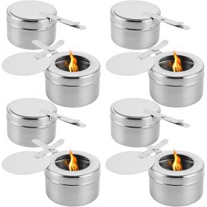 Subzonal-8 Pi&egrave;ces R&eacute;cipients &Agrave; P&acirc;te Combustible, R&eacute;chaud Fondue Br&ucirc;leur &Agrave; Alcool, Br&ucirc;leur Chafing Dish En Acier Inoxydable, R&eacute;cipients &Agrave; P&acirc;te Combustible Pour Buffet, Fondue, Camping - Neuf