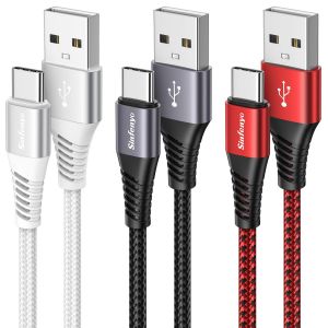 KALANKA-C&acirc;ble USB C Charge Rapide [1M, Lot de 3], C&acirc;ble USB vers USB C Nylon Cable Chargeur Type C pour iPhone 17 16 15, Samsung Galaxy S26 S25 S24 S23 S22 S21 S20 S10, Huawei P60 P50, Redmi Note 13 - Neuf