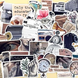 Vintage Stickers 50 Pièces,Rétro Autocollant Pour Valise Voyage Ordinateur Portable Scrapbooking Guitare - Neuf