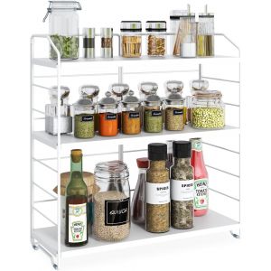 Chenquansarl-Tagères À Épices À 3 Niveaux, Réglable Organisateur De Cuisine Pour Comptoir, Porte-Épices, Support De Rangement Pour Salle De Bains, Étagère De Cuisine Pour La Cuisine, La Salle De Bain - Neuf