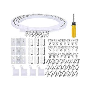 Tringle À Rideaux De Plafond Pliable De 5 Mètres,Tringle À Rideaux De Plafond Flexible,Tringle À Rideaux,Accessoires,Tringle À Rideau Incurvée - Neuf