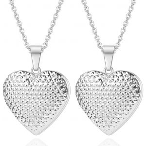 Kal-2 Pièces Collier Avec Médaillon Pour Photos Collier En Acier Inoxydable Avec Pendentif Colliers À Chaîne Avec Image Pour Femmes - Neuf