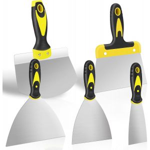 lbgwp60-5Pcs Grattoirs À Papier Peint En Acier Inoxydable De 5,1 À 20,3 Cm Pour Enlever La Peinture Du Papier Peint, Remplir Le Mastic, Réparer Les Cloisons Sèches, Les Projets De Bricolage - Neuf