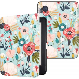 GUOP-Étui Slimshell Pour Kobo Clara Colour/Bw/ 2E,Tolino Shine Colour/Shine 5/4,Coque De Protection Magnétique Avec Fonction De Plume De Sommeil De Réveil Automatique,Fleur De Colline - Neuf