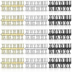 15 pcs horloge chiffres kit bricolage numérique aiguilles pièces (chiffres romains) - Neuf