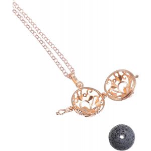 Collier De Parfum Pour Femme Collier Diffuseur D'huiles, Collier D'aromath&eacute;rapie, Collier Du Cou, Avec Huile, Pierre De Lave Pendentif - Neuf