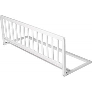 Barri&egrave;re De Lit En Bois, S&eacute;curit&eacute; Pour B&eacute;b&eacute;, Rail De Lit Enfant Pr&eacute;-Assembl&eacute;, 140cm De Largeur X 38cm De Hauteur, Couleur Blanc - Neuf
