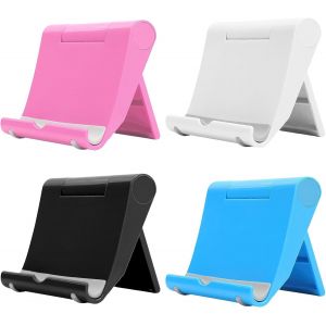 4 Pcs Support Telephone Bureau, Porte T&eacute;l&eacute;phone Portable Antid&eacute;rapant Repose Smartphone Pliable Phone Holder Plastique Compatible Avec Iphone Ipad Tablette Accessoire Telephone (A Monotone)[M563] - Neuf