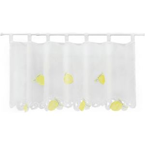 Carla« Stores » Rideau brise-bise en voile avec motifs fruités, Polyester, Zitrus, HxB 60x145cm - Neuf