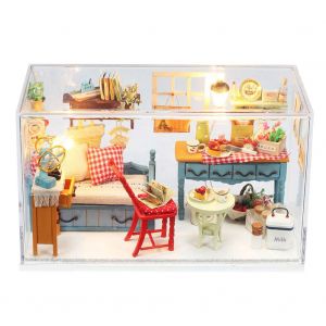 Mini Maison De Poupee A Faire Soi-Meme, Jolie Maison Miniature, Kit De Jouets, Decoration D'interieur, Cadeaux Avec Housse - Neuf