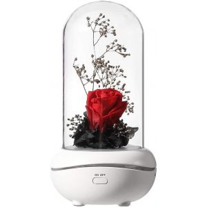 Lampe D'aromathérapie Fleur De Rose,Lampe Aroma Rose Avec Lumière 7 Couleurs,Lampe De Table Diffuseur D'arôme - Neuf