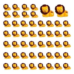 Lot De 50 Mini Figurines D'animaux En Resine, Miniatures D'animaux Sauvages (Lion) - Jaune - Neuf