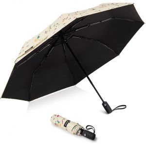 Grand Parapluie De Voyage Avec Protection Uv Upf 50+, 117,8 Cm, Ouverture Automatique, Coupe-Vent, Bloque Le Soleil - Neuf