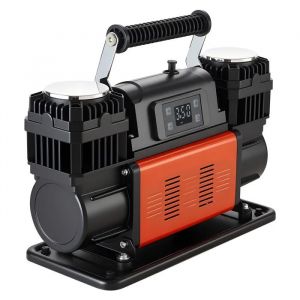 Compresseur d'Air Portable 12 V-Duoku-avec Double Cylindre-300 L/min-1080 W-Arr&ecirc;t Automatique-Ecran LCD et Adaptateur - Neuf