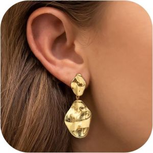 Women's Earrings 925 Sterling Silver 14k Gold Plated Drop Earrings Women's Gold Hypoallergenic Earrings Silver / Gold - Neuf