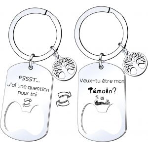 KAL-Cadeau Témoin Porte Clef Témoin - Veux-Tu Être Mon Témoin De Mariage - Témoin Porte Clef Annonce Mariage - Demande Témoin - Annonce Mariage - Annonce Témoin Homme - Surprise Témoin - Neuf